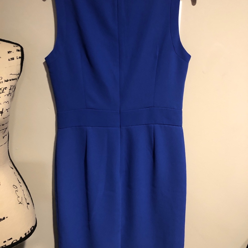 Banana republic monogram blue sheath dress Sz 10 - Picture 7 of 7